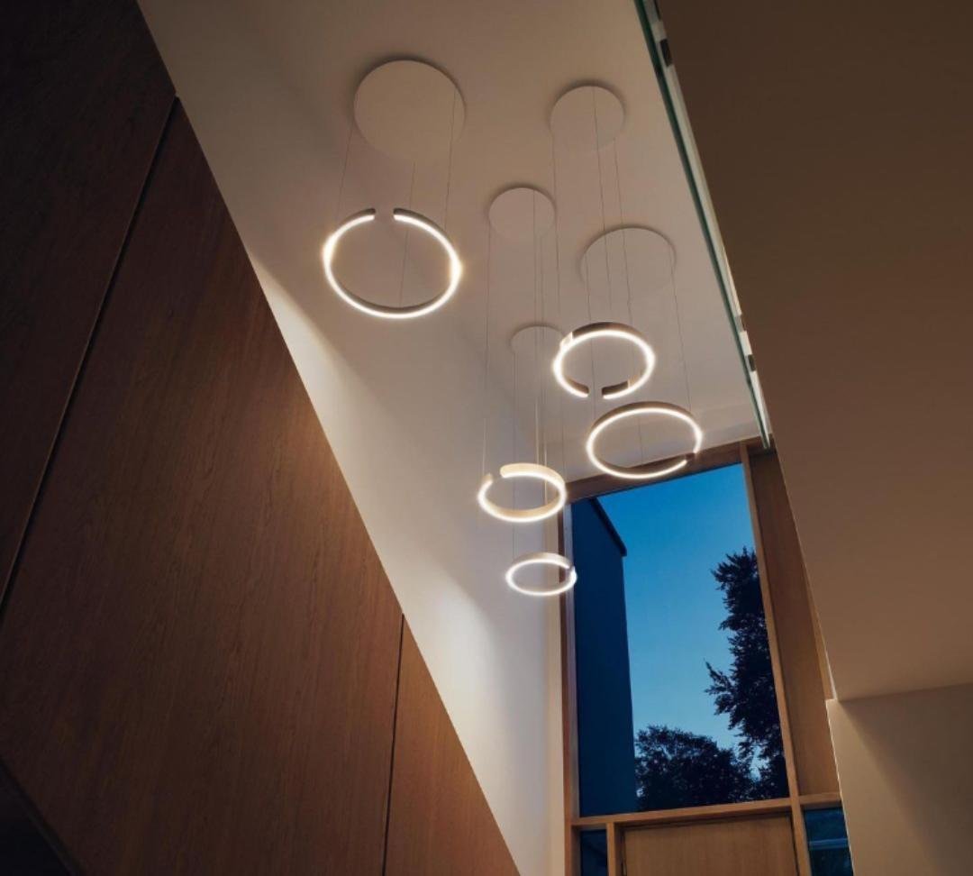 Modern Twin Halo Pendant Light Kitchen