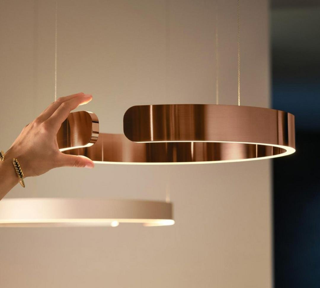 Modern Twin Halo Pendant Light Living Room