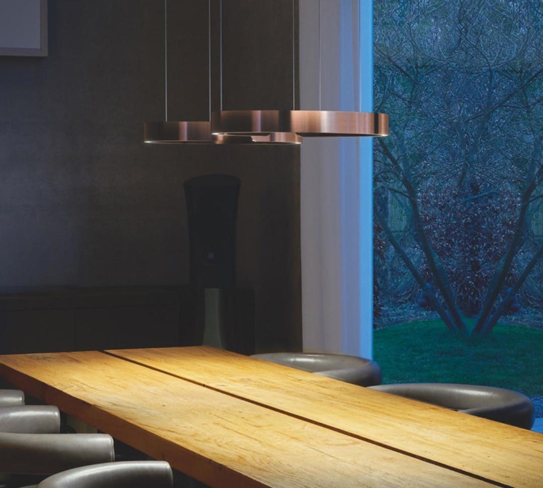 Modern Twin Halo Pendant Light Living Room 2