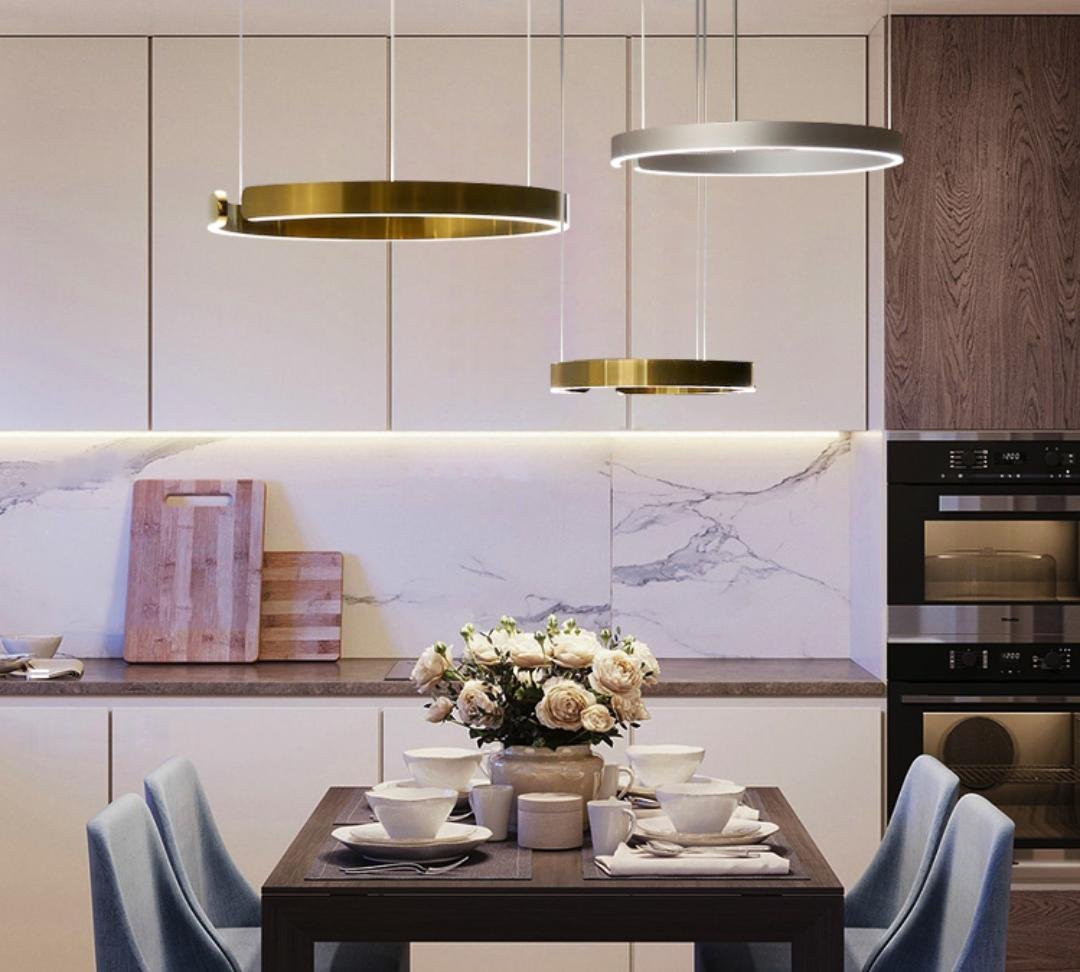 Modern Twin Halo Pendant Light Study Room 2