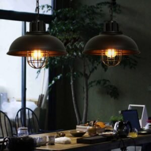 Narta Industrial Caged Dome Pendant Light