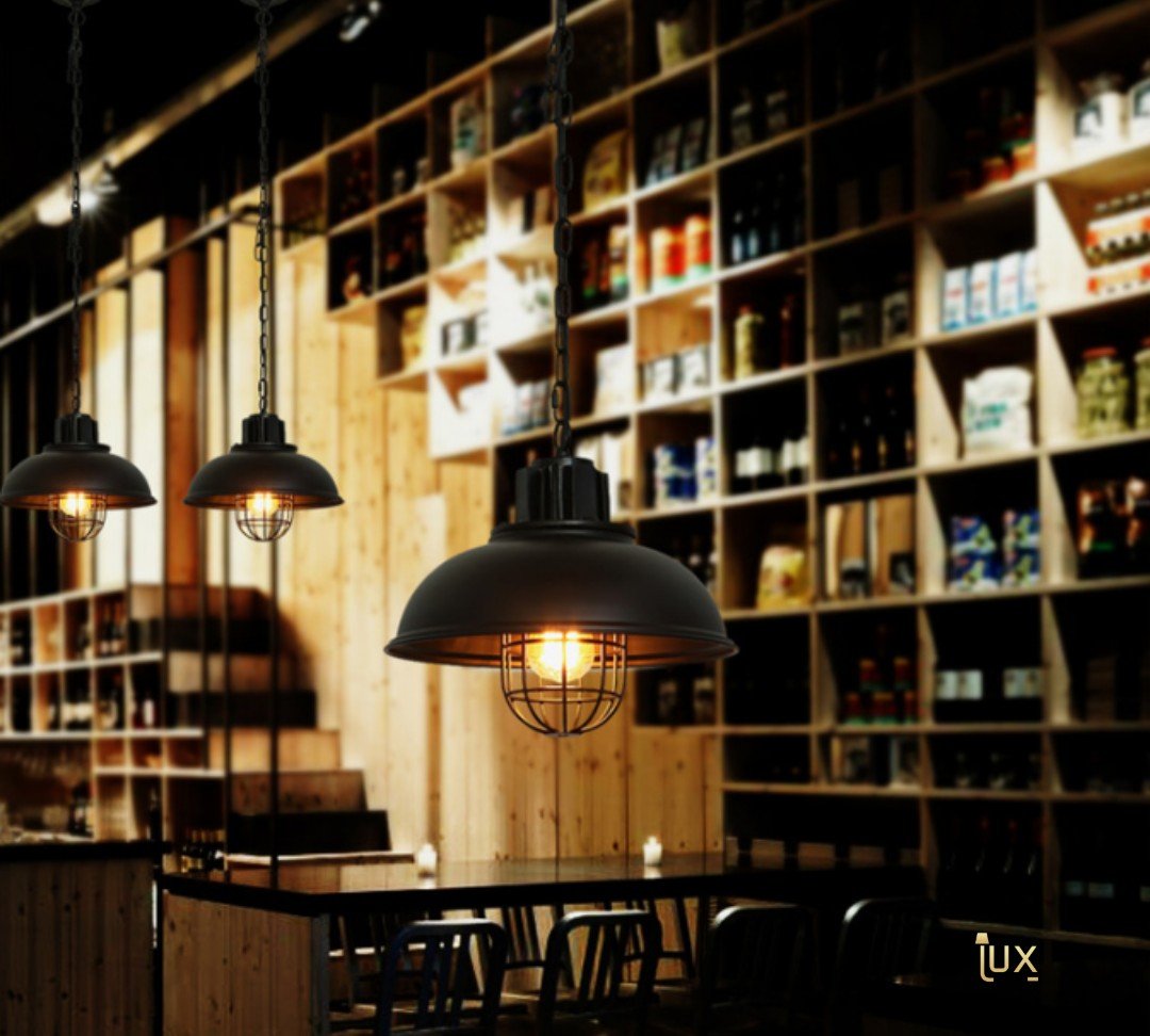 Narta Industrial Caged Dome Pendant Light - Image 4