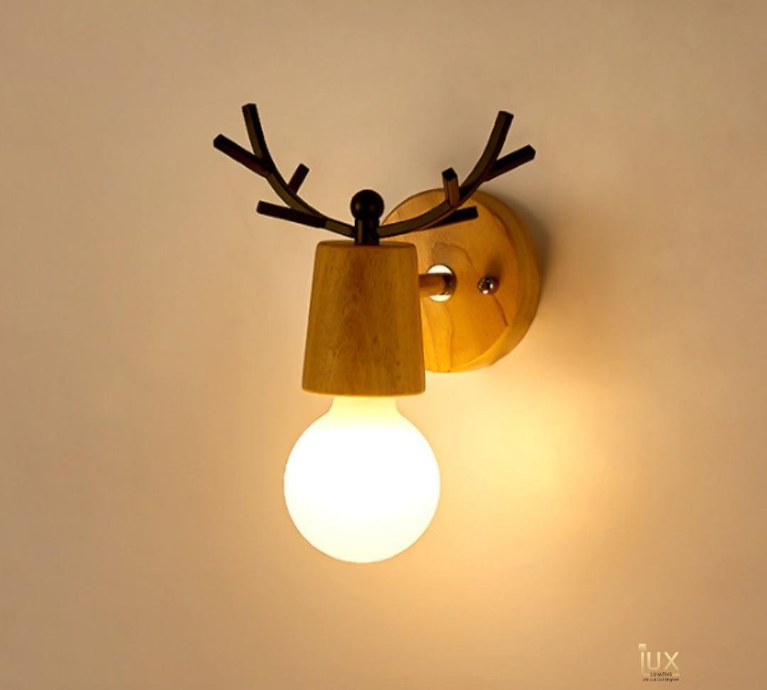 Scandinavian Antler Globe Wall Light Balcony