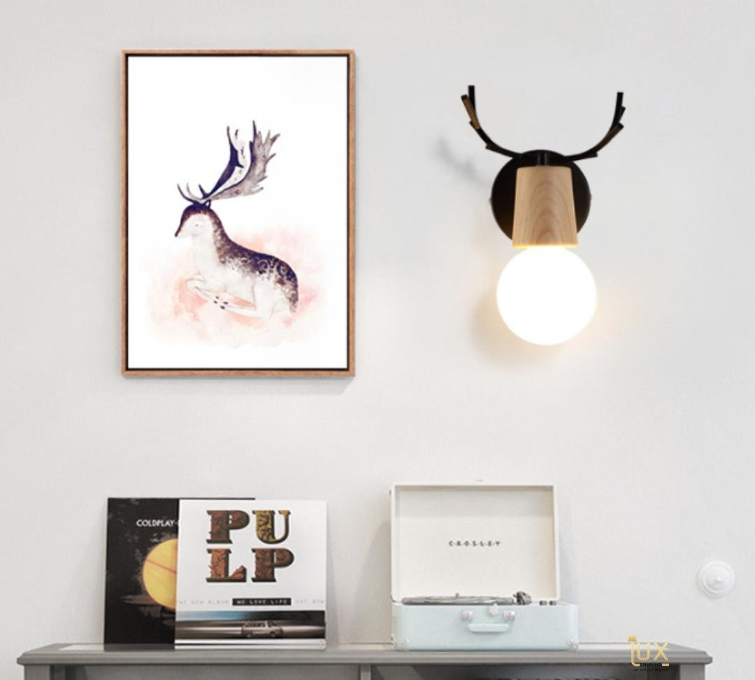 Scandinavian Antler Globe Wall Light Entrance
