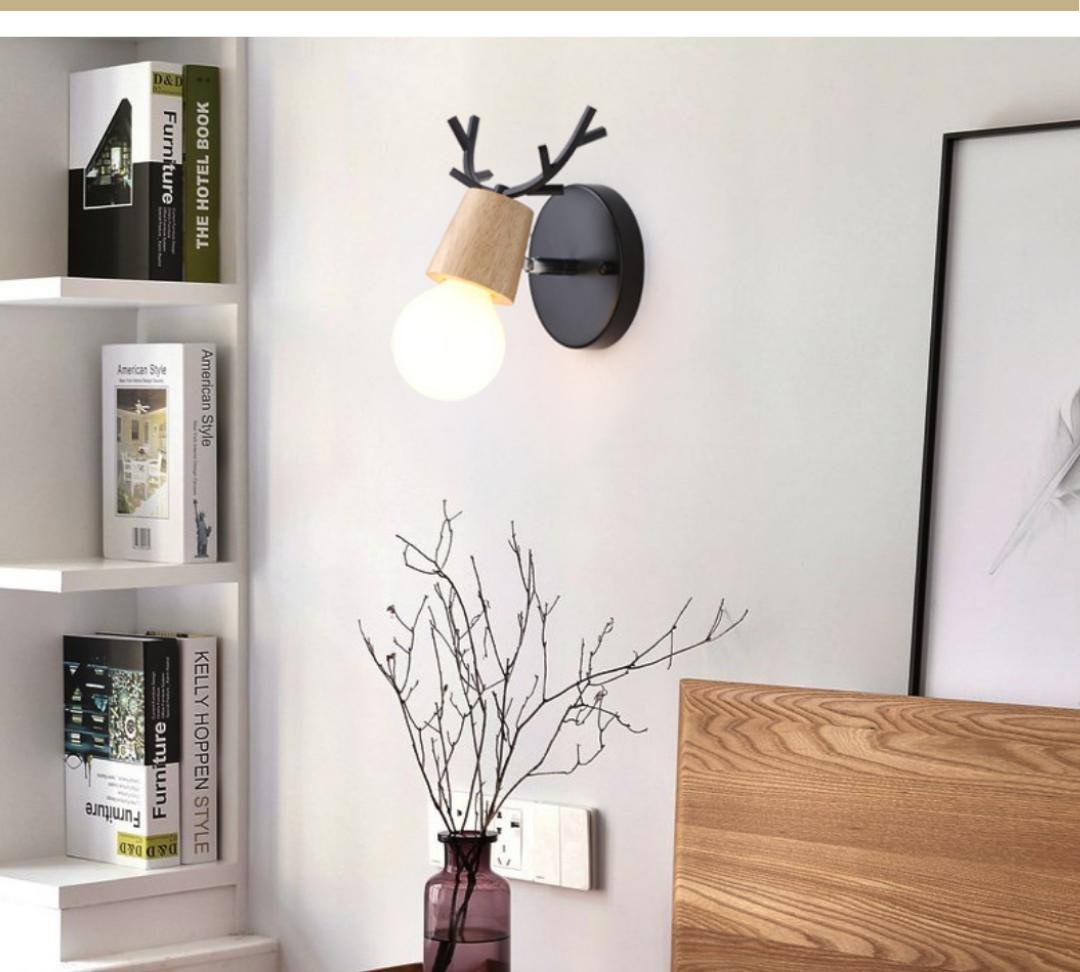 Scandinavian Antler Globe Wall Light Living Room