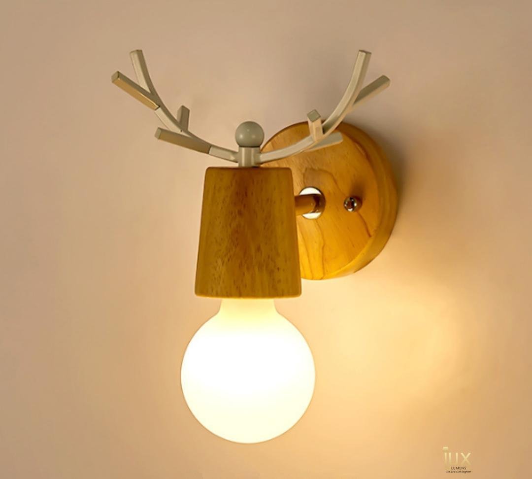 Scandinavian Antler Globe Wall Light Room 1