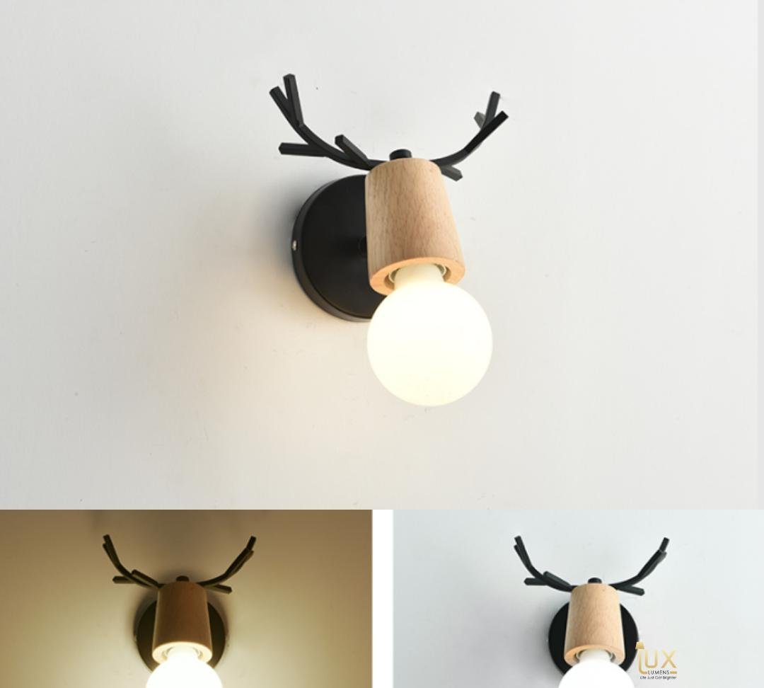 Scandinavian Antler Globe Wall Light Room 4