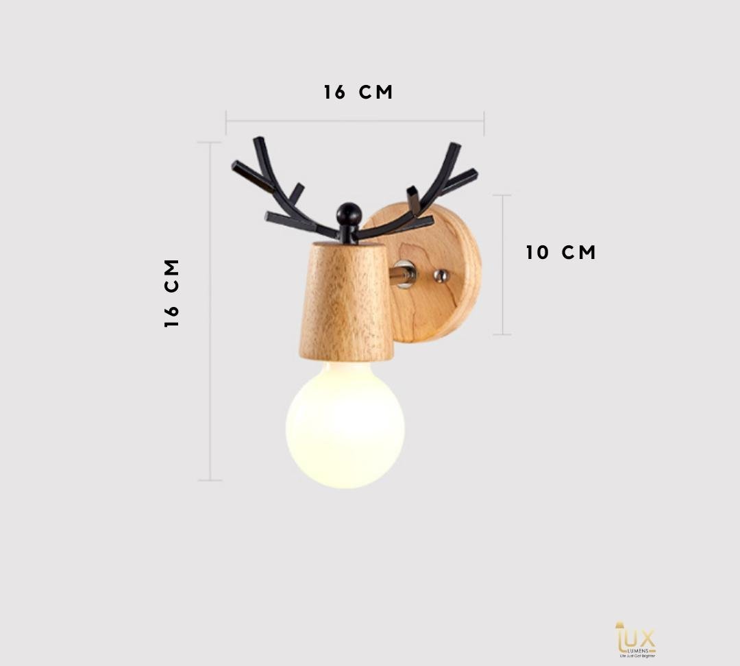Scandinavian Antler Globe Wall Light Room 5