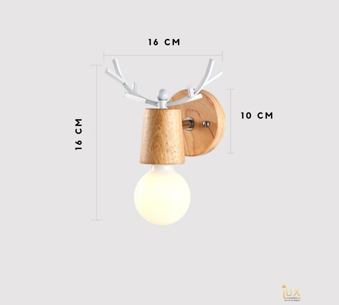 Scandinavian Antler Globe Wall Light Room 6