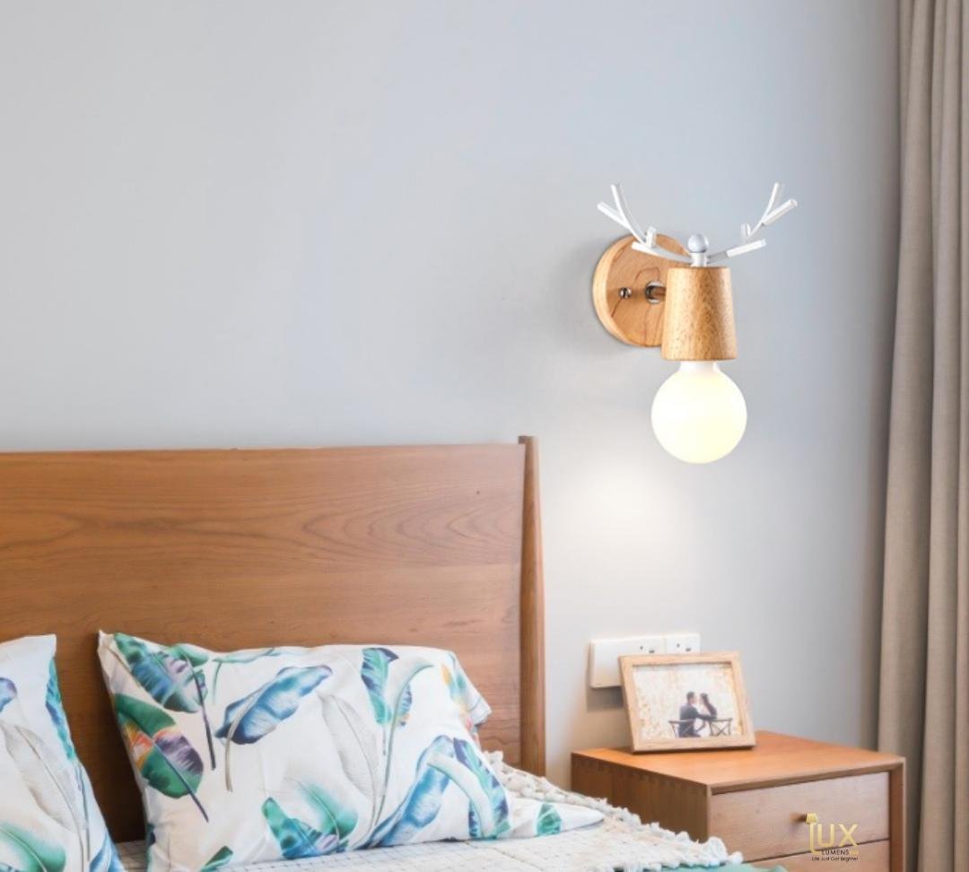 Scandinavian Antler Globe Wall Light Table