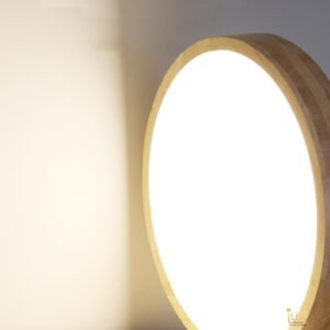 Scandinavian Circular Wood Ceiling Light Living Room