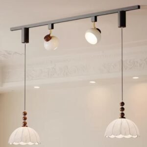 Scandinavian Petal Pendant Track Light Dining Room