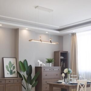 Scandinavian Wooden Beam Pendant Light Dining Room