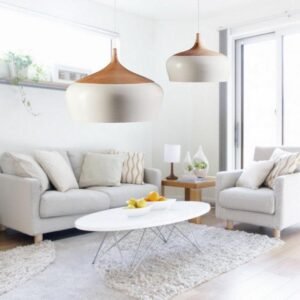 Scandinavian Wooden Crown Pendant Light Living Room