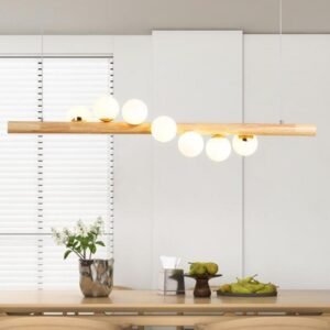 Scandinavian Wooden Horizon Pendant Light Dining Room