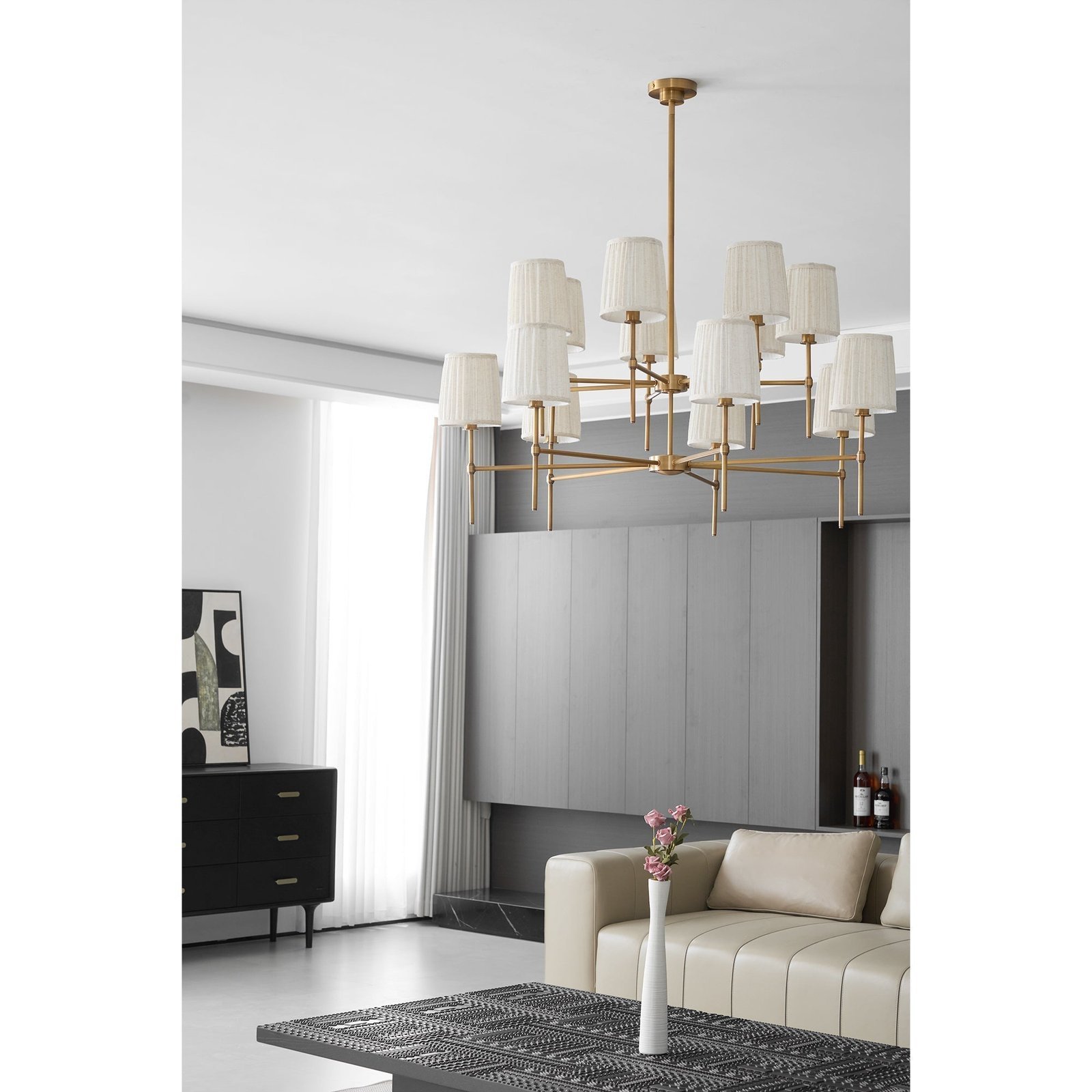 Traditional Pleated Symphony Chandelier Entrance 5