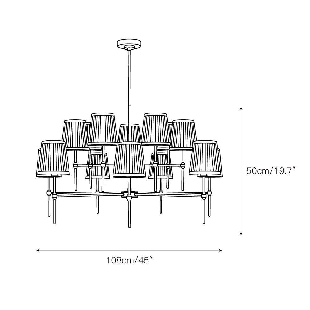 Traditional Pleated Symphony Chandelier Hallway