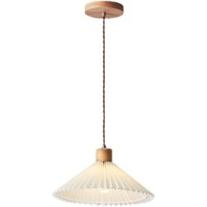 Wabi Sabi Pleated Cone Pendant Light Living Room