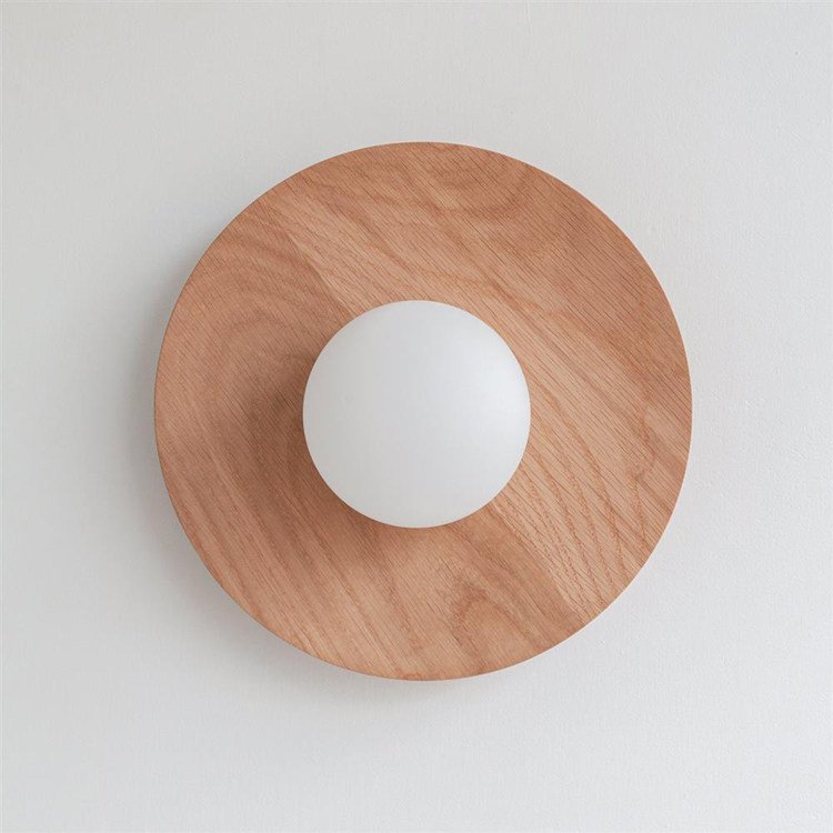 Minimalist Wooden Eclipse Wall Light Living Room