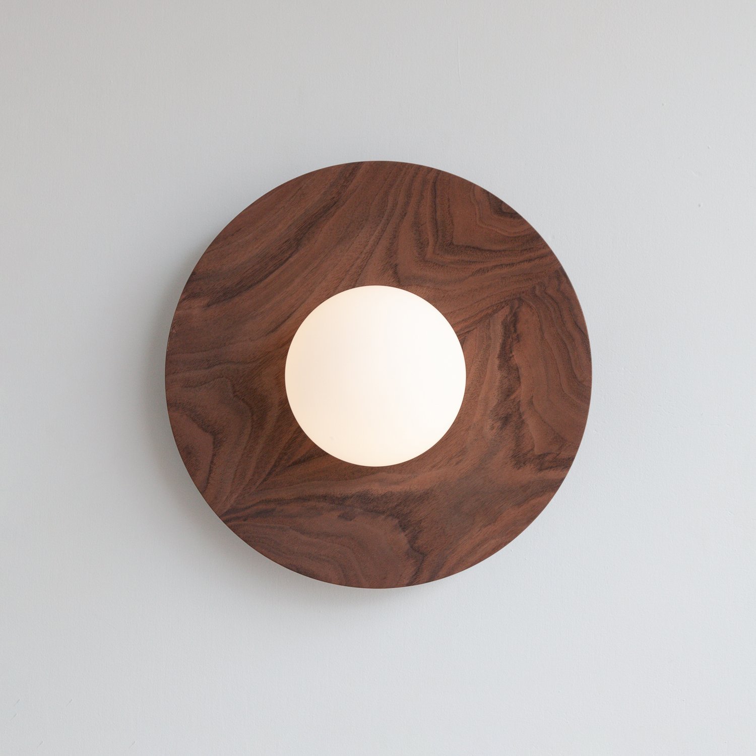 Minimalist Wooden Eclipse Wall Light Office Workspace