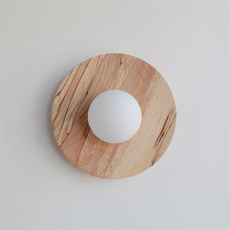 Minimalist Wooden Eclipse Wall Light Staircase