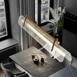 Modern Crystal Tube Pendant Light Dining Room